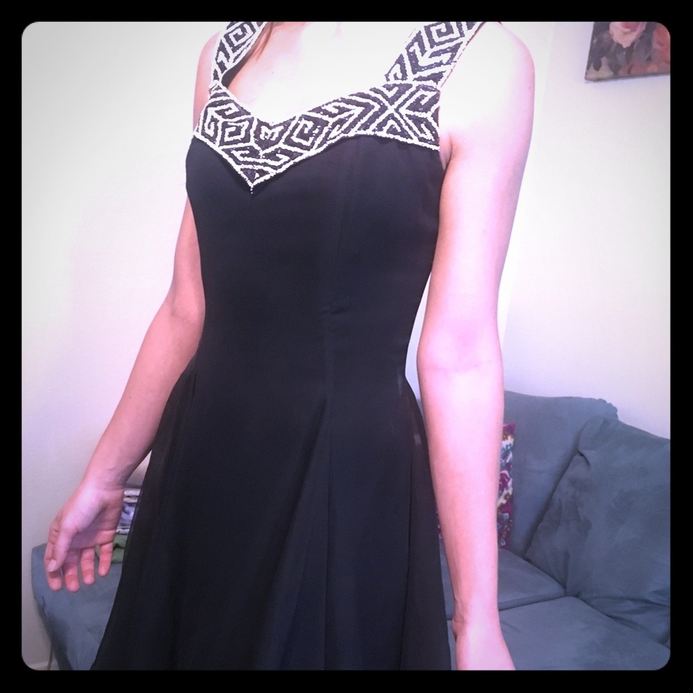 Expo Nite vintage black and white prom dress